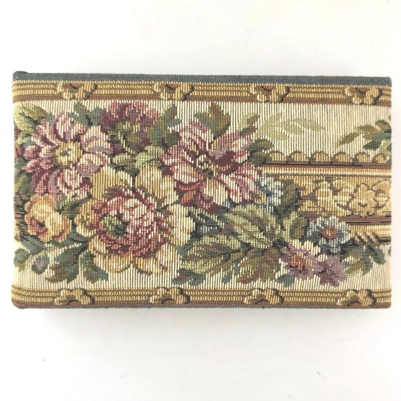 Tapestry Spiral Bound 24 Page Guest Book Rich Floral Padded Vintage Style - Picture 2 of 8